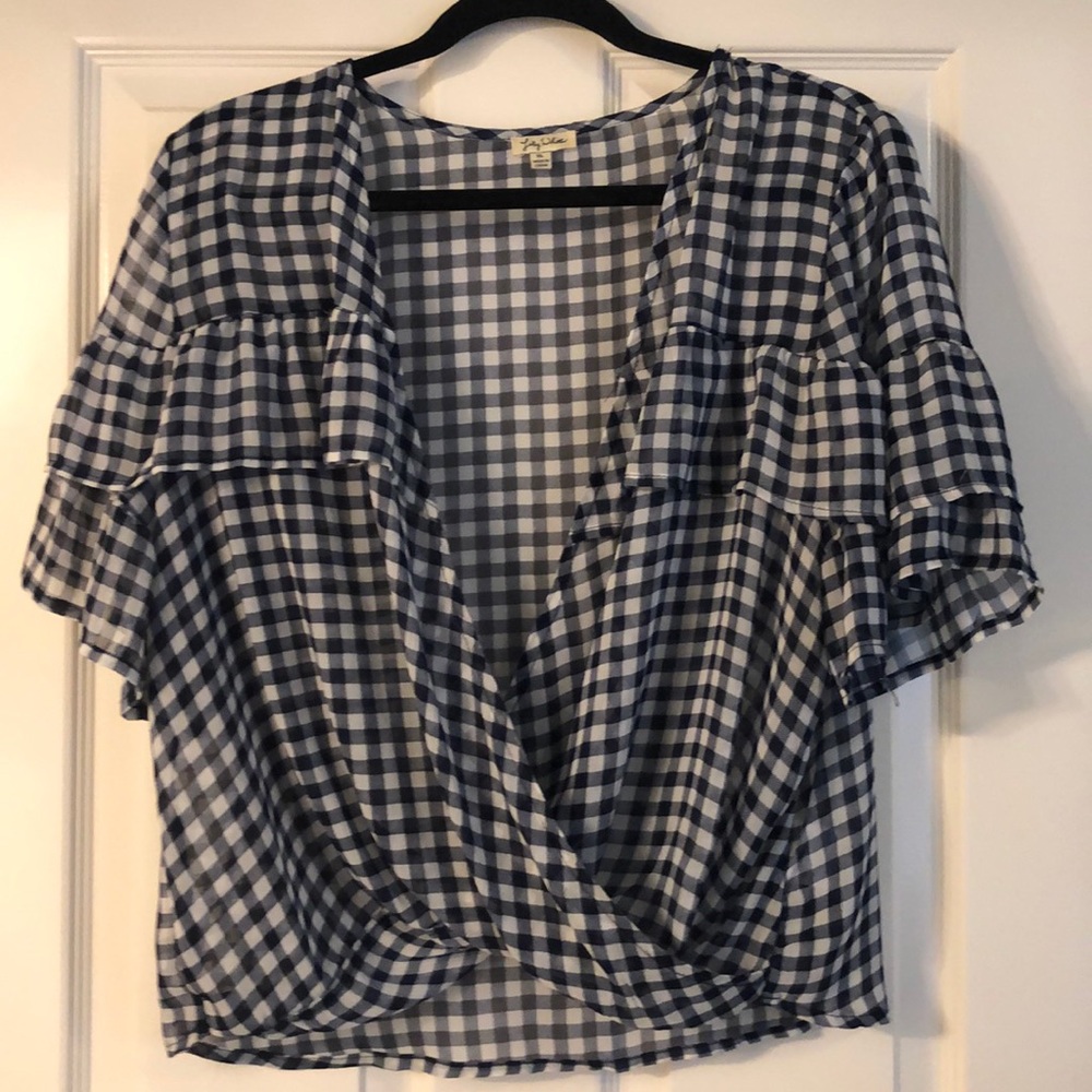 LILY WHITE blouse navy check